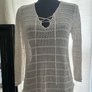 Beach cover up- tunic, size M color white